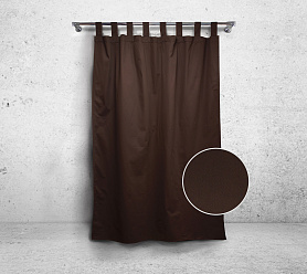 Шторы Стандарт коричневые на петлях без липучек в спальню и гостиную