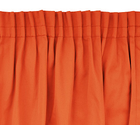 Шторы Стандарт оранжевые на тесьме в спальню и гостиную