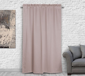 Шторы Премиум персиковые на кулиске с гребешком блэкаут