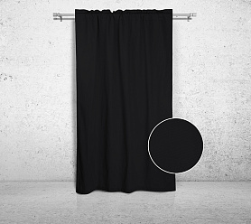 Шторы Стандарт черные на кулиске с гребешком в спальню и гостиную