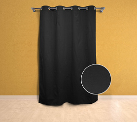 Шторы Эконом черные на люверсах недорогие