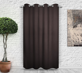 Шторы Премиум коричневые на люверсах блэкаут