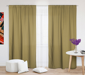 Шторы Эконом бежевые на кулиске недорогие