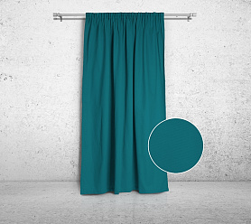 Шторы Стандарт изумрудные на тесьме в спальню и гостиную