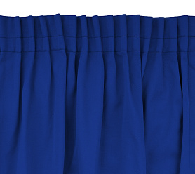 Шторы Стандарт синие на тесьме в спальню и гостиную