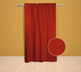 Шторы Эконом красные на кулиске с гребешком недорогие
