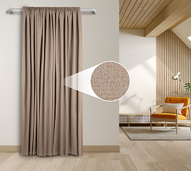Штора Премиум Рогожка v03 с креплением Шторная тесьма блэкаут