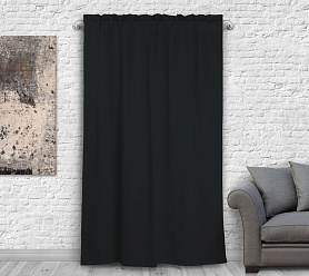 Шторы Премиум черные на кулиске с гребешком блэкаут