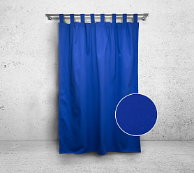 Шторы Стандарт синие на петлях на липучках в спальню и гостиную