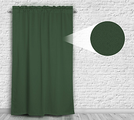 Шторы Премиум темно-зеленые на кулиске с гребешком блэкаут