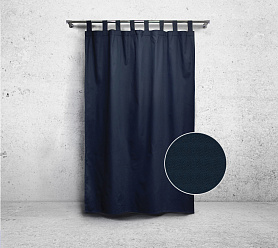 Шторы Стандарт темно-синие на петлях без липучек в спальню и гостиную