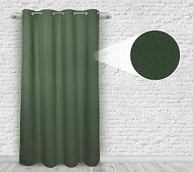 Шторы Премиум темно-зеленые на люверсах блэкаут