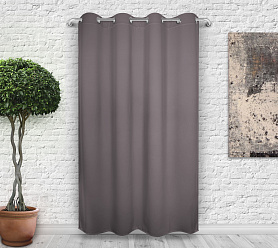 Шторы Премиум светло-коричневые на люверсах блэкаут