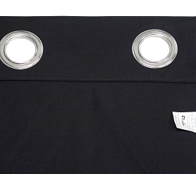 Шторы Стандарт черные на люверсах в спальню и гостиную