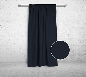Шторы Стандарт темно-синие на тесьме в спальню и гостиную