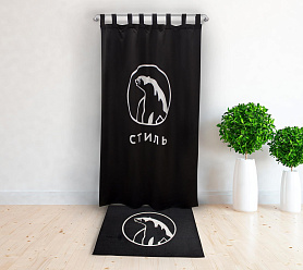 Шторы Премиум с логотипом на петлях без липучек блэкаут