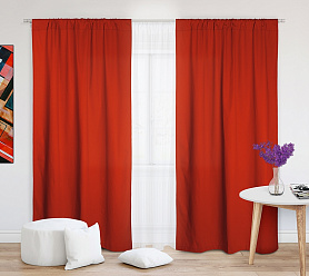 Шторы Эконом красные на кулиске недорогие