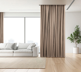 Штора Премиум Рогожка v03 с креплением Петли с липучкой блэкаут