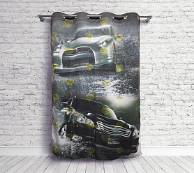 Шторы Премиум с логотипом на люверсах блэкаут