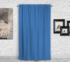 Шторы Премиум синие на кулиске блэкаут