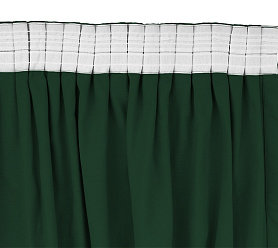 Шторы Стандарт зеленые на тесьме в спальню и гостиную