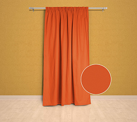 Шторы Эконом оранжевые на тесьме недорогие