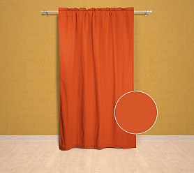 Шторы Эконом оранжевые на кулиске с гребешком недорогие