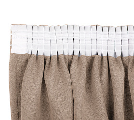 Штора Премиум Рогожка v03 с креплением Шторная тесьма блэкаут