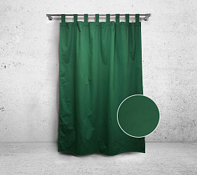 Шторы Стандарт зеленые на петлях на липучках в спальню и гостиную