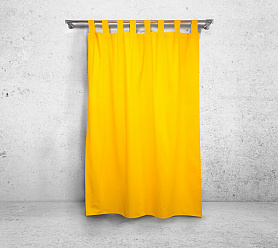 Шторы Стандарт желтые на петлях без липучек в спальню и гостиную