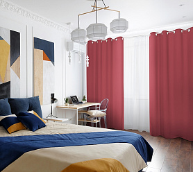 Шторы Премиум терракотовые на люверсах блэкаут