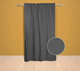 Шторы Эконом серые на кулиске с гребешком недорогие