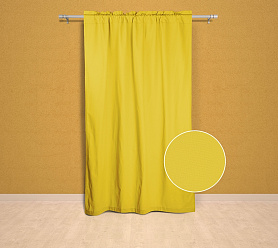Шторы Эконом желтые на кулиске с гребешком недорогие