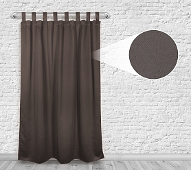 Шторы Премиум светло-коричневые на петлях без липучек блэкаут