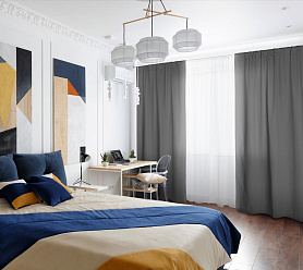 Шторы Эконом серые на кулиске недорогие