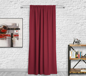 Шторы Премиум красные на тесьме блэкаут