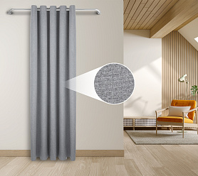 Штора Премиум Рогожка v02 с креплением Люверсы  блэкаут