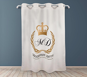 Шторы Премиум с логотипом на люверсах блэкаут