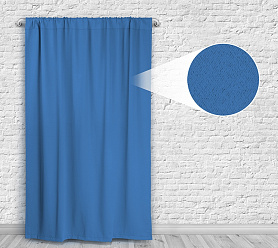 Шторы Премиум синие на кулиске блэкаут