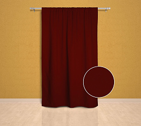 Шторы Эконом бордовые на кулиске недорогие