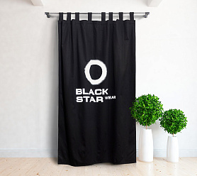 Шторы Премиум с логотипом на петлях на липучках блэкаут