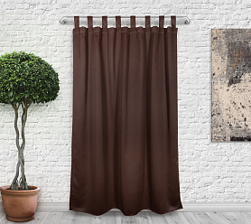 Шторы Премиум коричневые на петлях без липучек блэкаут