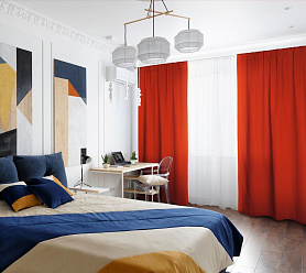 Шторы Эконом красные на кулиске недорогие