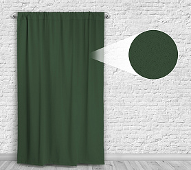 Шторы Премиум темно-зеленые на кулиске блэкаут