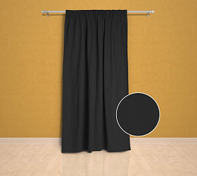 Шторы Эконом черные на тесьме недорогие