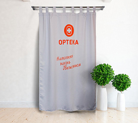 Шторы Премиум с логотипом на петлях на липучках блэкаут