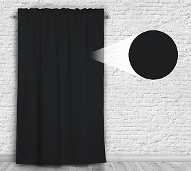Шторы Премиум черные на кулиске с гребешком блэкаут