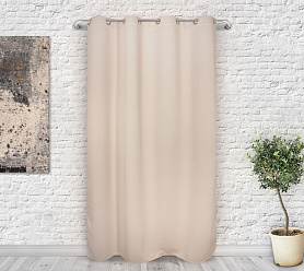 Шторы Премиум бежевые на люверсах блэкаут