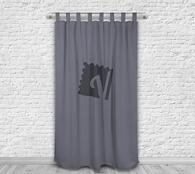 Шторы Премиум с логотипом на петлях на липучках блэкаут