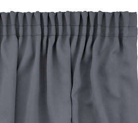 Шторы Премиум серые на тесьме блэкаут